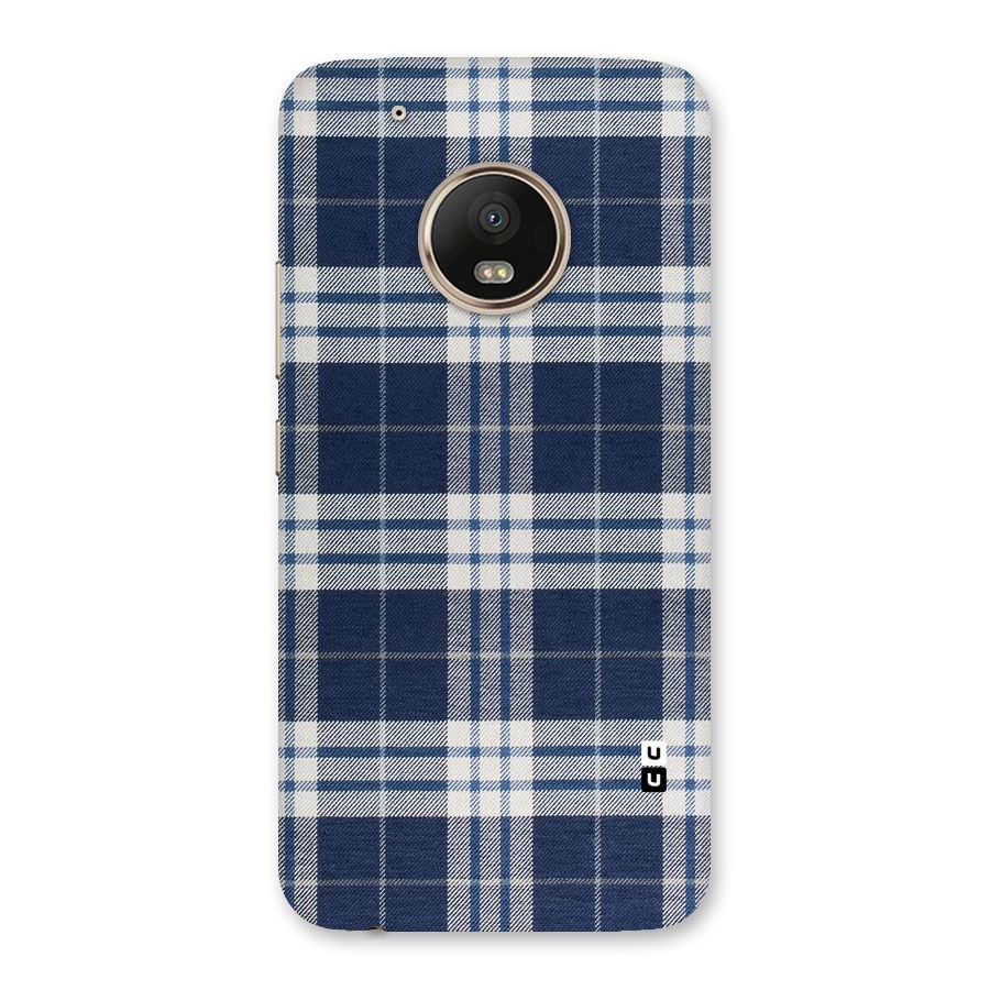 Blue White Check Back Case for Moto G5 Plus