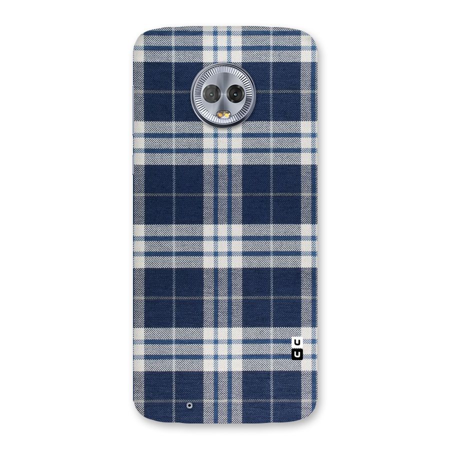 Blue White Check Back Case for Moto G6