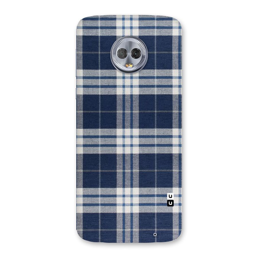 Blue White Check Back Case for Moto G6 Plus