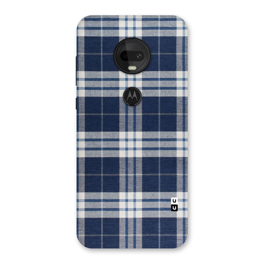 Blue White Check Back Case for Moto G7