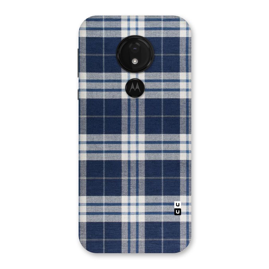Blue White Check Back Case for Moto G7 Power