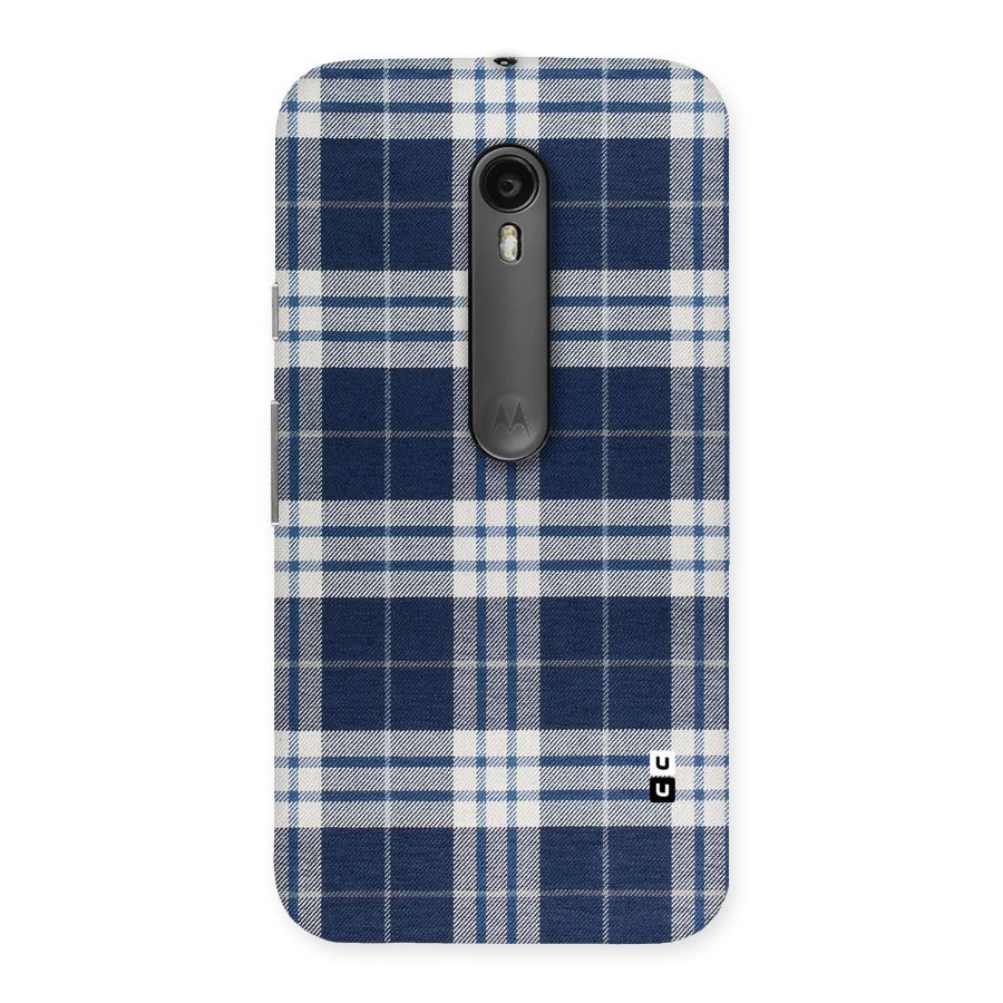 Blue White Check Back Case for Moto G Turbo
