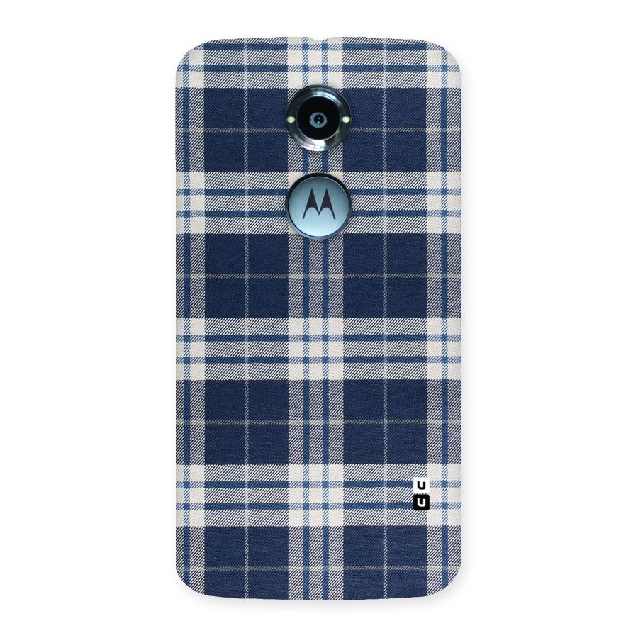 Blue White Check Back Case for Moto X 2nd Gen