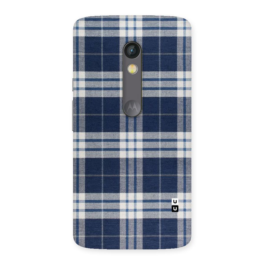 Blue White Check Back Case for Moto X Play