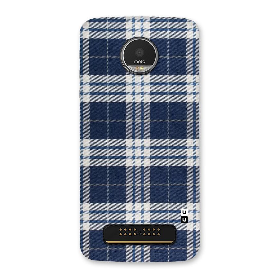 Blue White Check Back Case for Moto Z Play