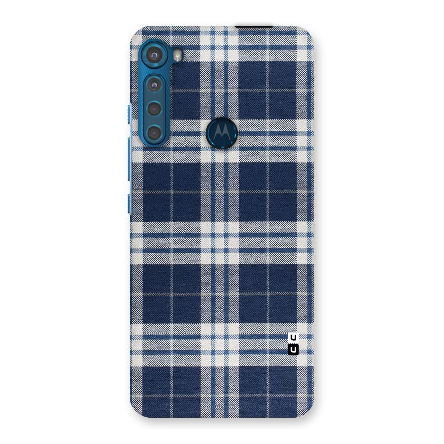 Blue White Check Back Case for Motorola One Fusion Plus