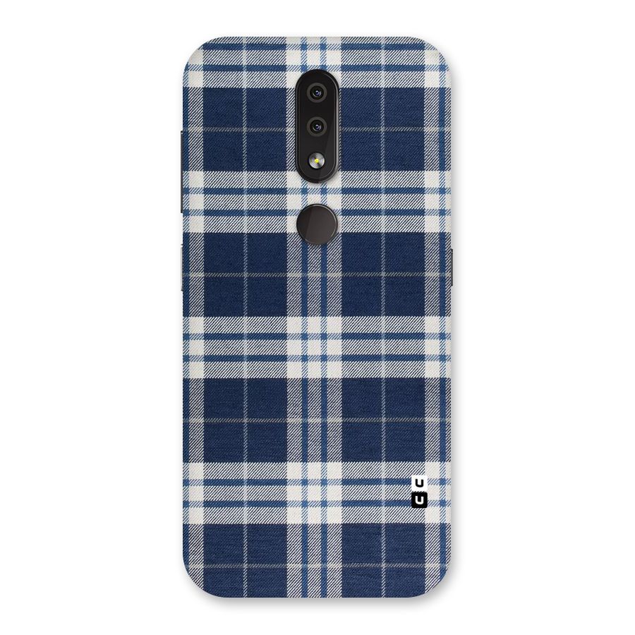 Blue White Check Back Case for Nokia 4.2