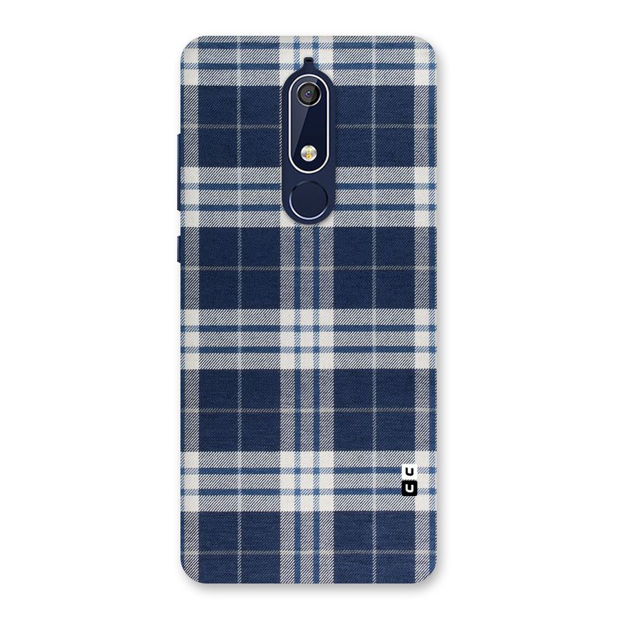 Blue White Check Back Case for Nokia 5.1