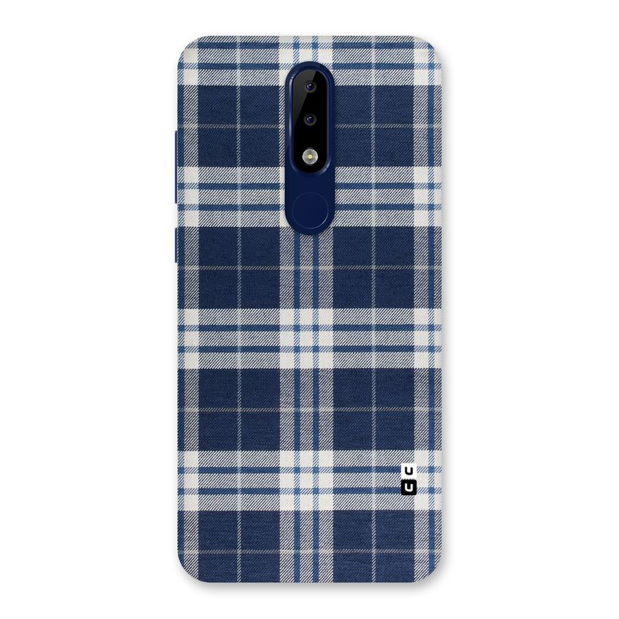Blue White Check Back Case for Nokia 5.1 Plus