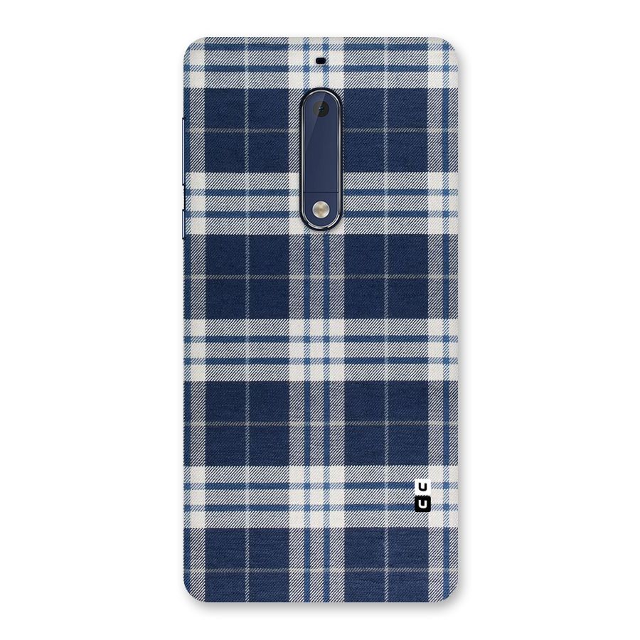 Blue White Check Back Case for Nokia 5