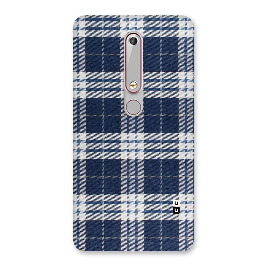 Blue White Check Back Case for Nokia 6.1