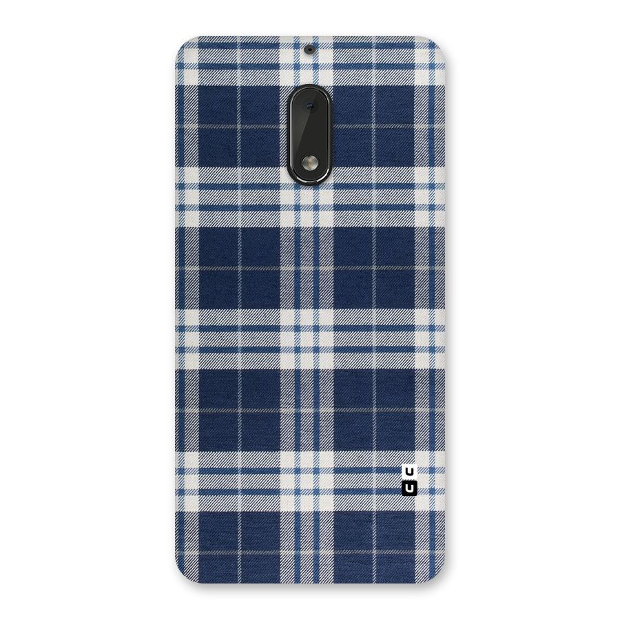 Blue White Check Back Case for Nokia 6