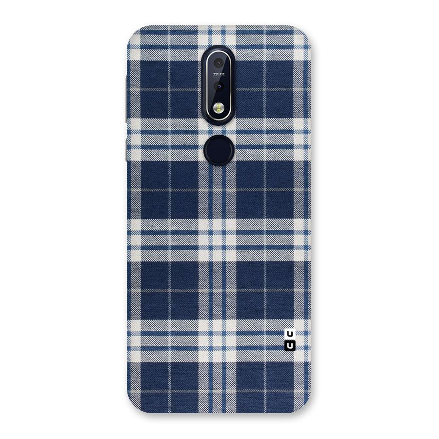 Blue White Check Back Case for Nokia 7.1