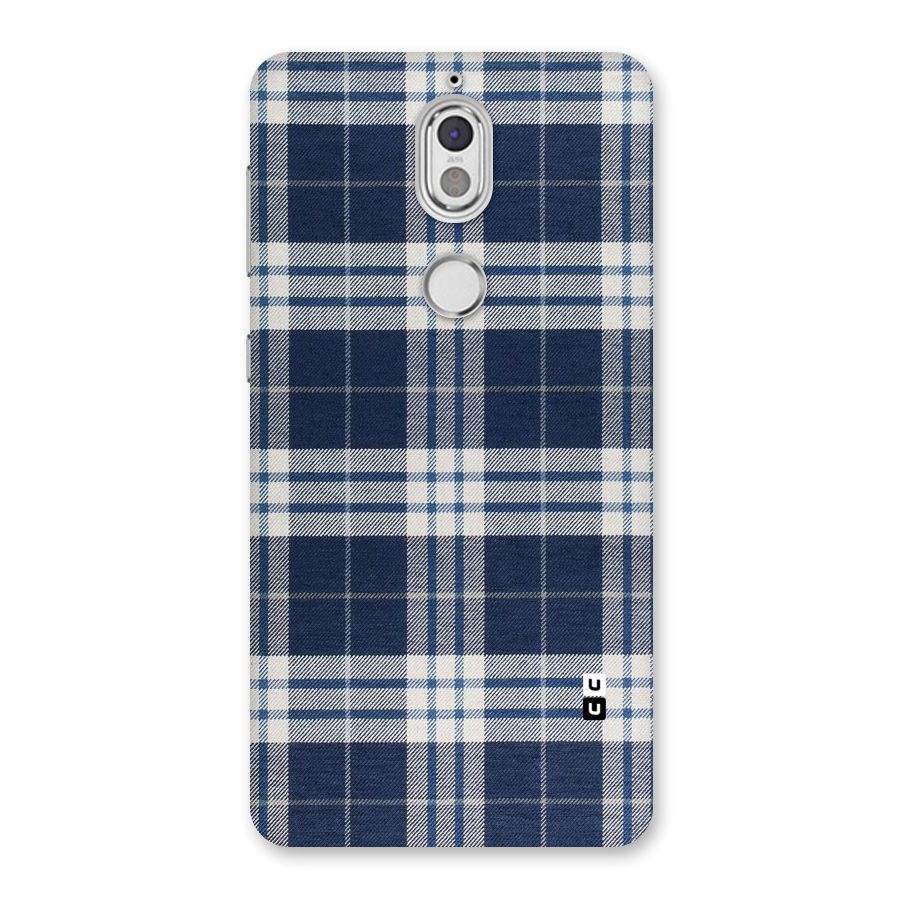 Blue White Check Back Case for Nokia 7