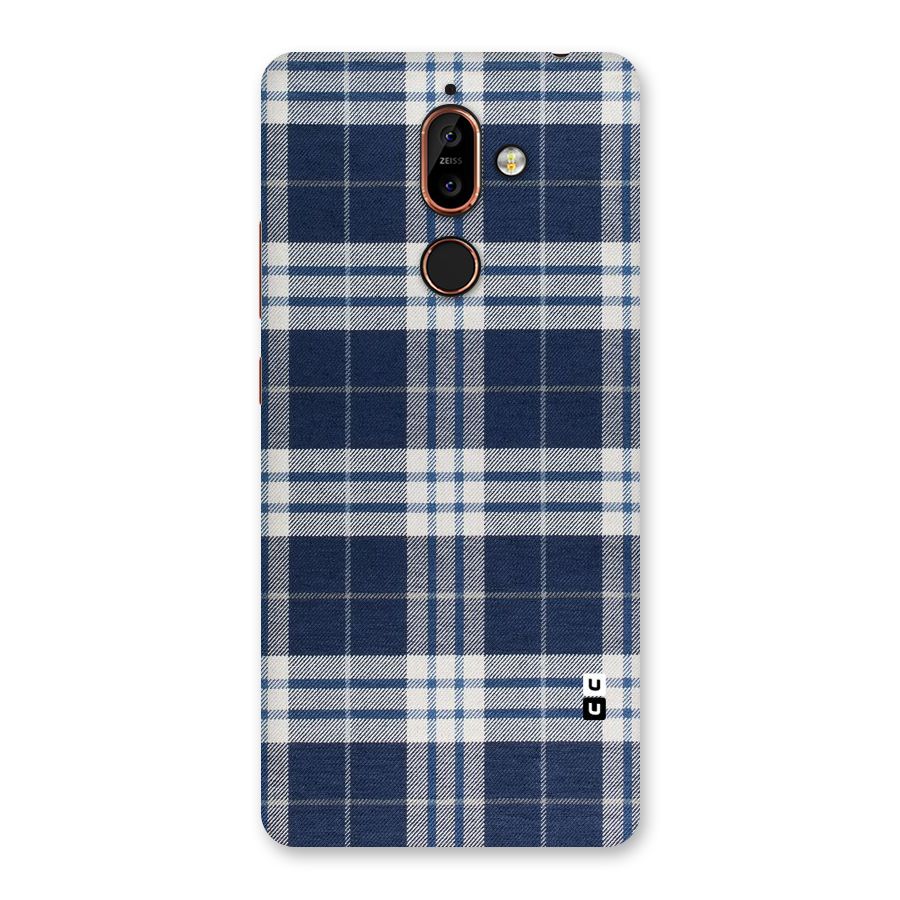 Blue White Check Back Case for Nokia 7 Plus