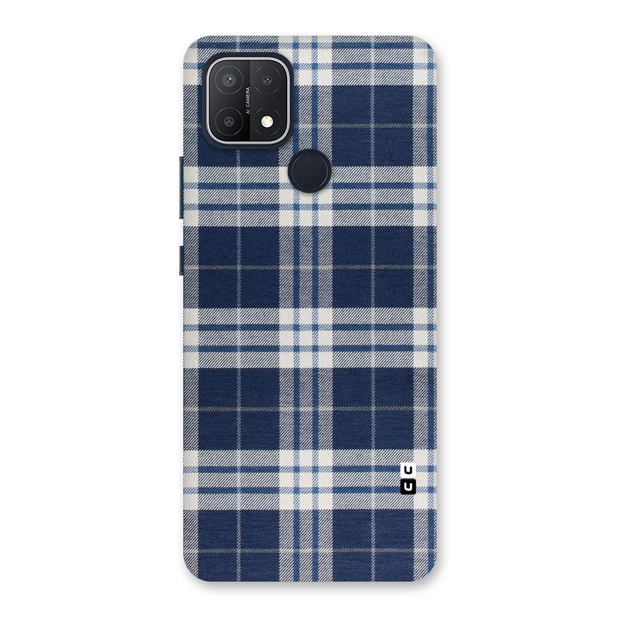 Blue White Check Back Case for Oppo A15