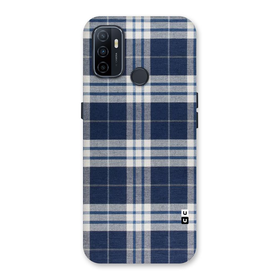 Blue White Check Back Case for Oppo A32