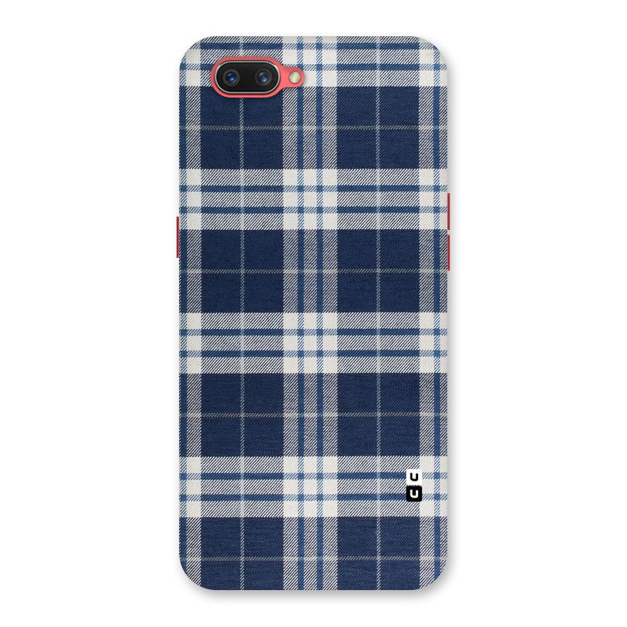 Blue White Check Back Case for Oppo A3s
