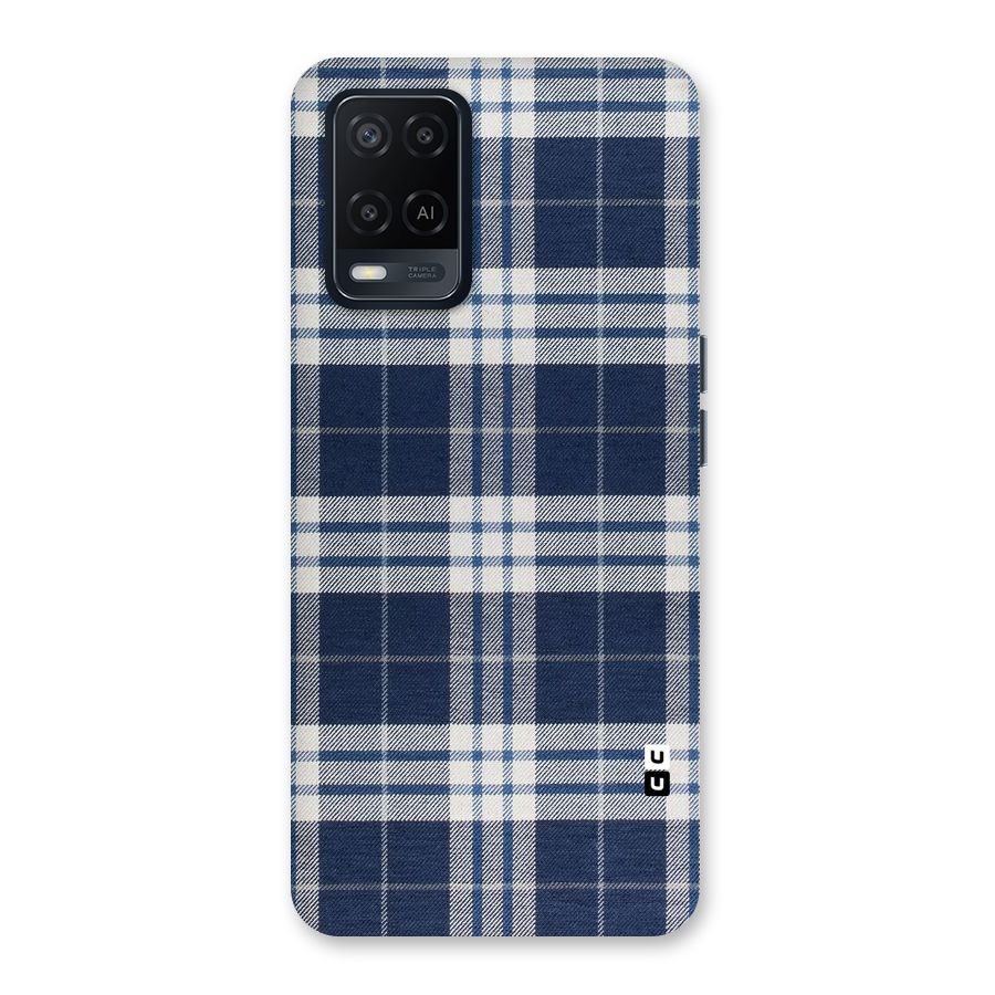 Blue White Check Back Case for Oppo A54