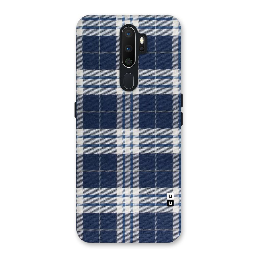 Blue White Check Back Case for Oppo A5 (2020)