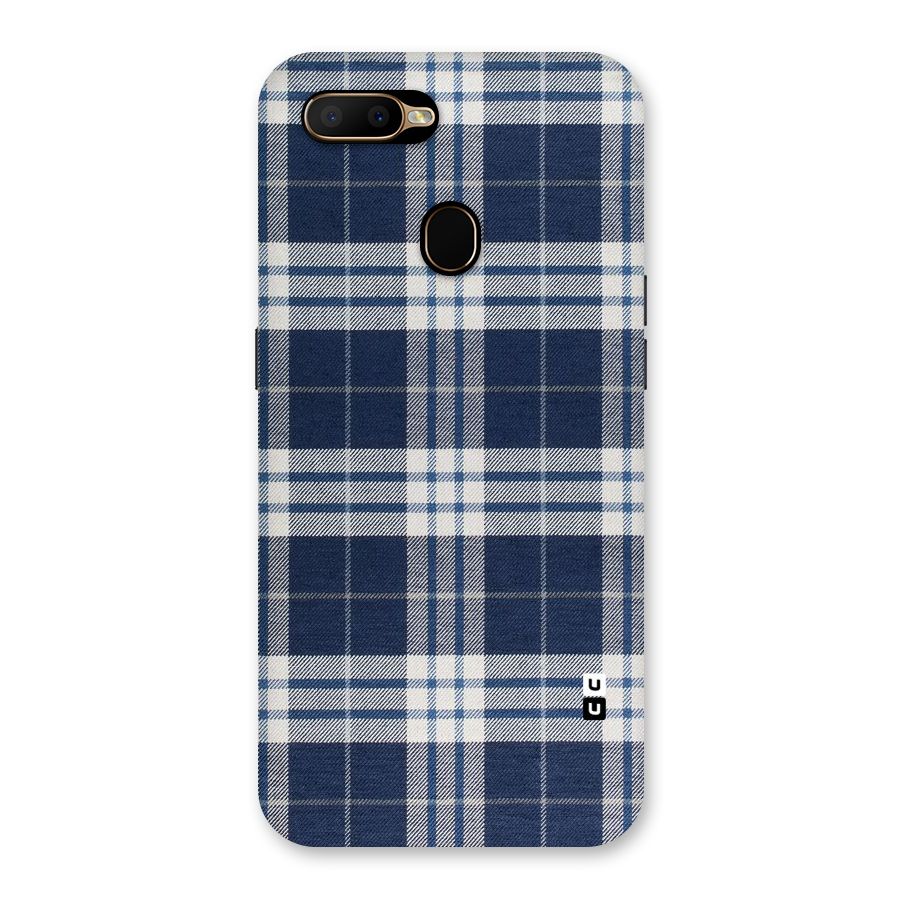 Blue White Check Back Case for Oppo A5s