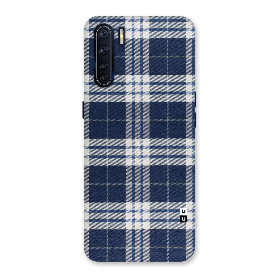 Blue White Check Back Case for Oppo F15