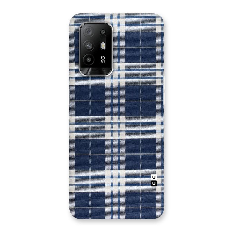 Blue White Check Back Case for Oppo F19 Pro Plus 5G