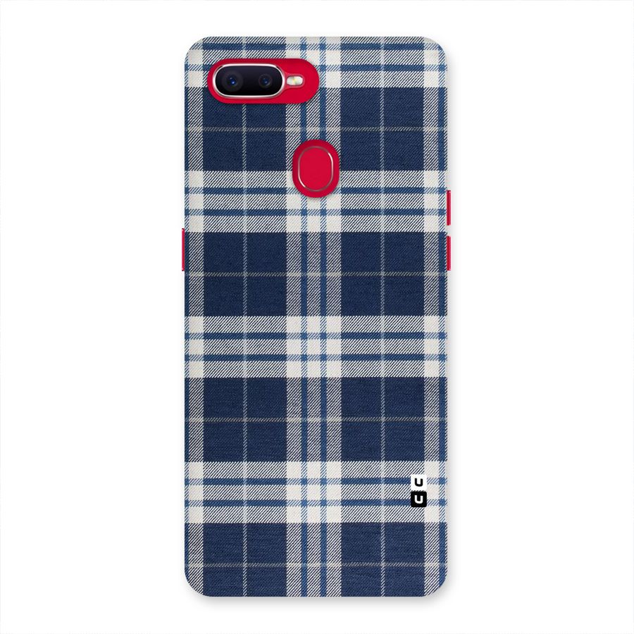 Blue White Check Back Case for Oppo F9 Pro