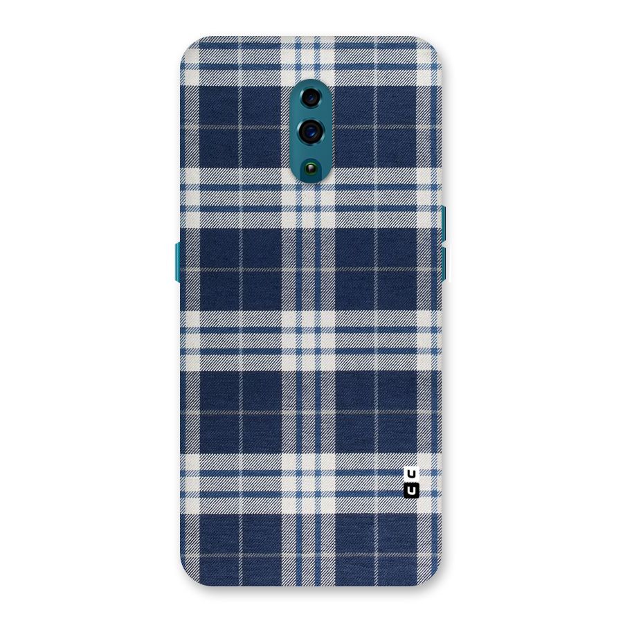 Blue White Check Back Case for Oppo Reno