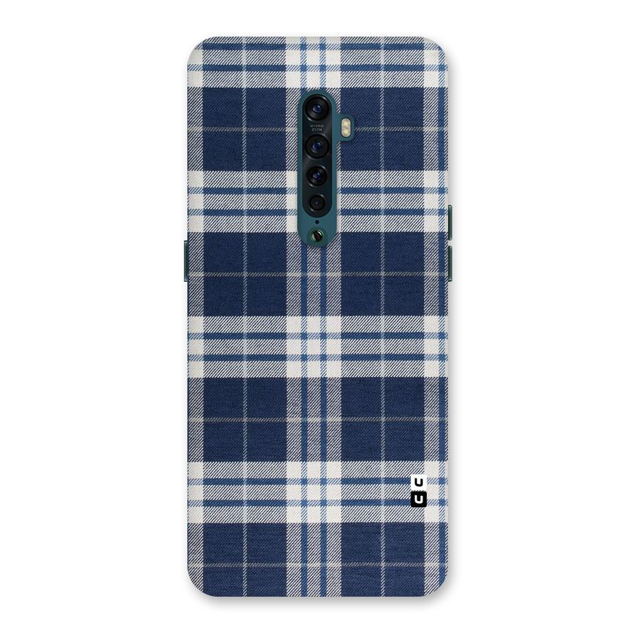 Blue White Check Back Case for Oppo Reno2