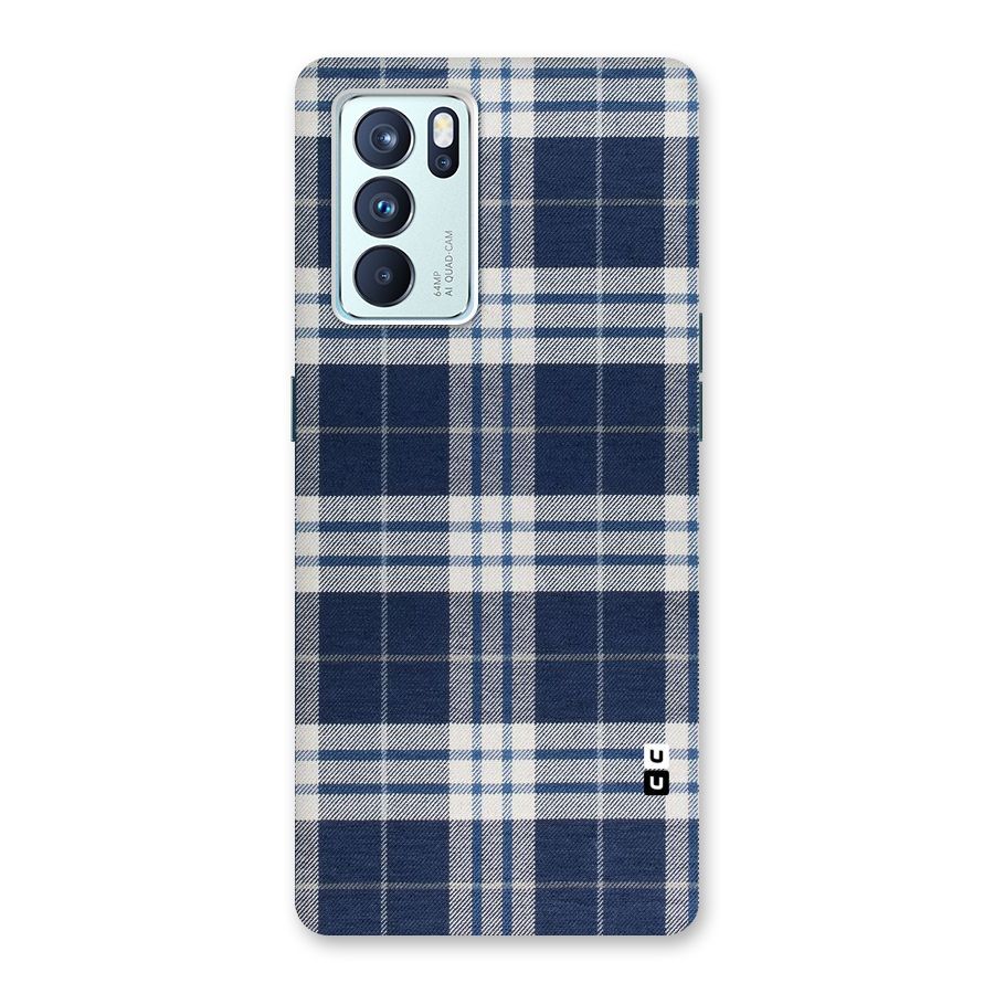 Blue White Check Back Case for Oppo Reno6 Pro 5G