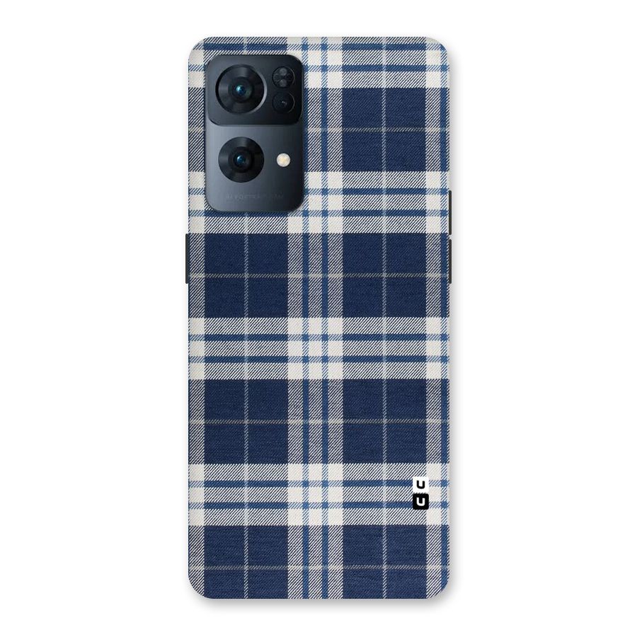 Blue White Check Back Case for Oppo Reno7 Pro 5G