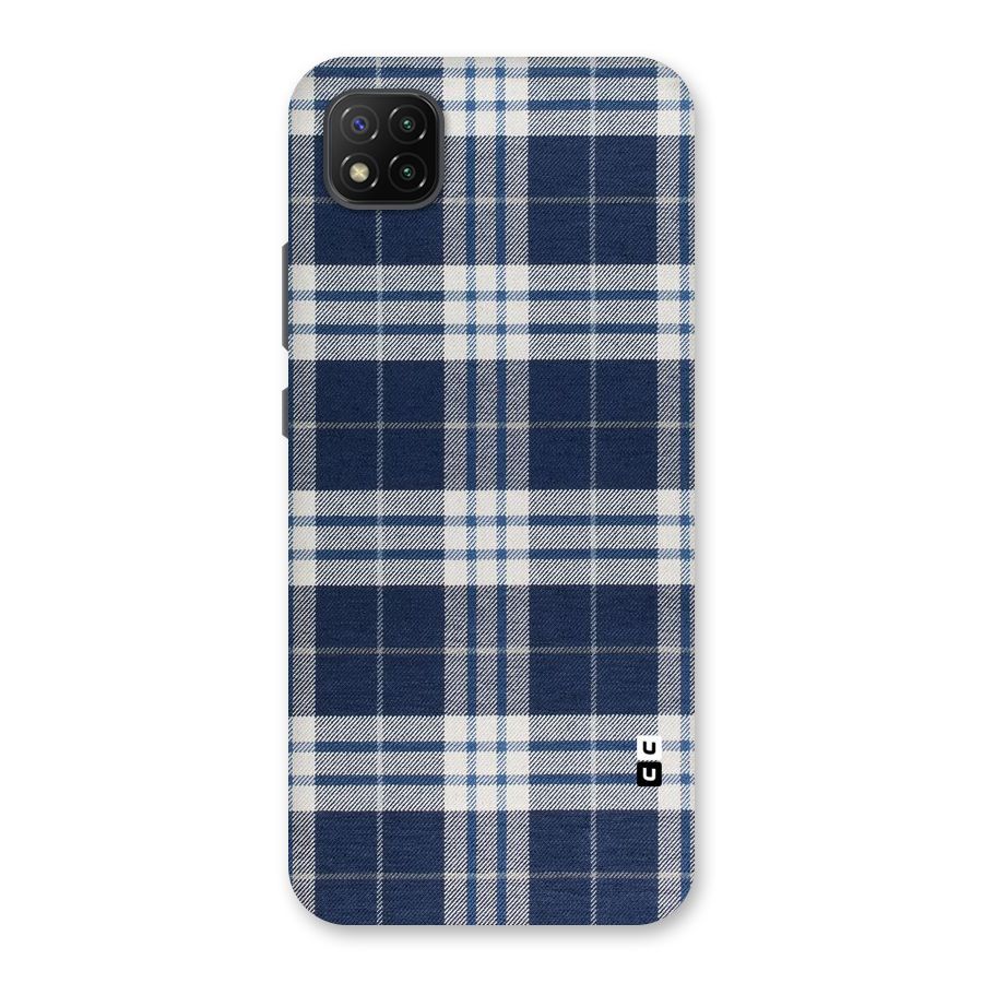 Blue White Check Back Case for Poco C3