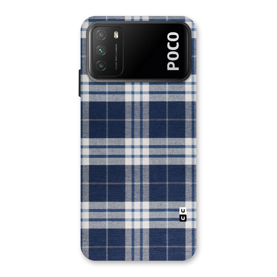 Blue White Check Back Case for Poco M3