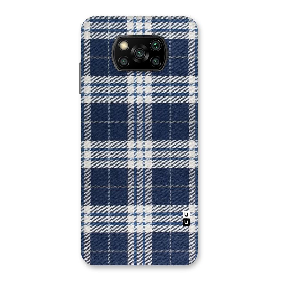 Blue White Check Back Case for Poco X3