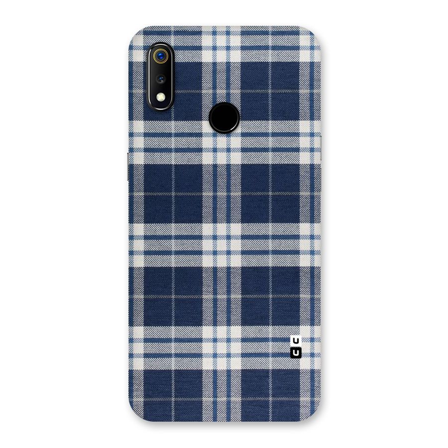 Blue White Check Back Case for Realme 3