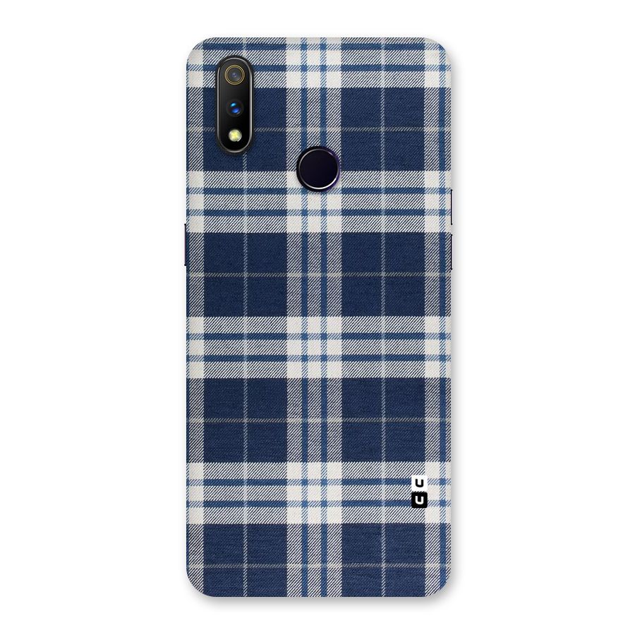 Blue White Check Back Case for Realme 3 Pro