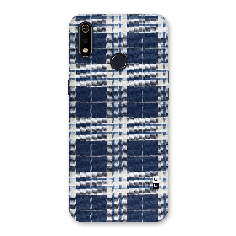 Blue White Check Back Case for Realme 3i