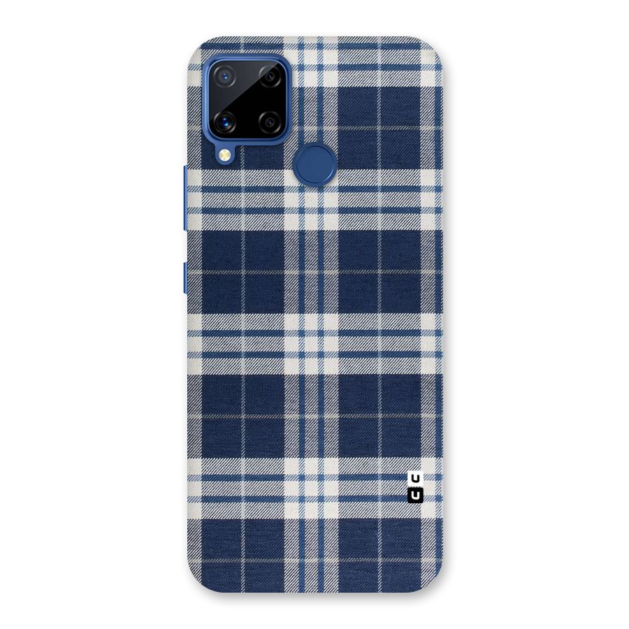 Blue White Check Back Case for Realme C15