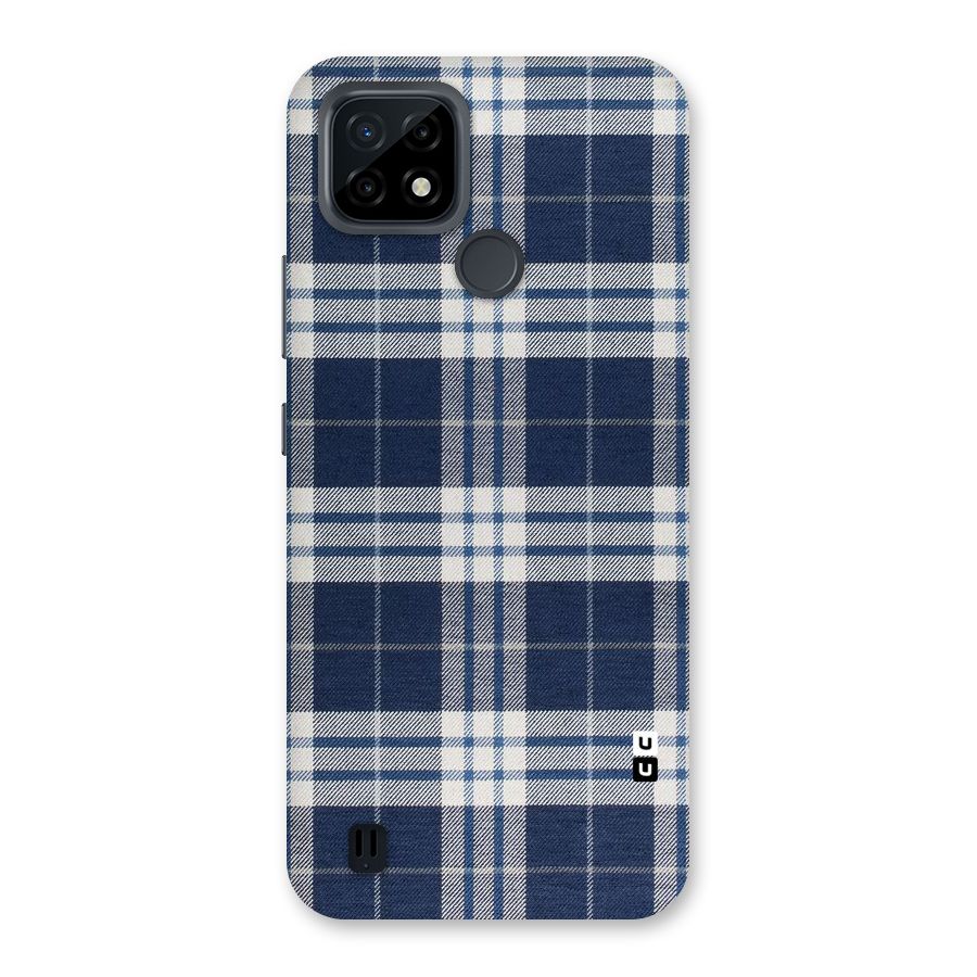 Blue White Check Back Case for Realme C21