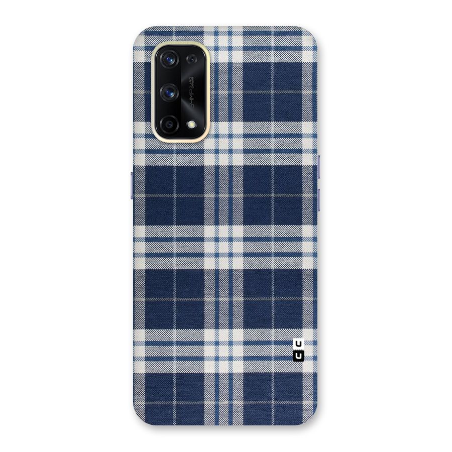 Blue White Check Glass Back Case for Realme X7 Pro