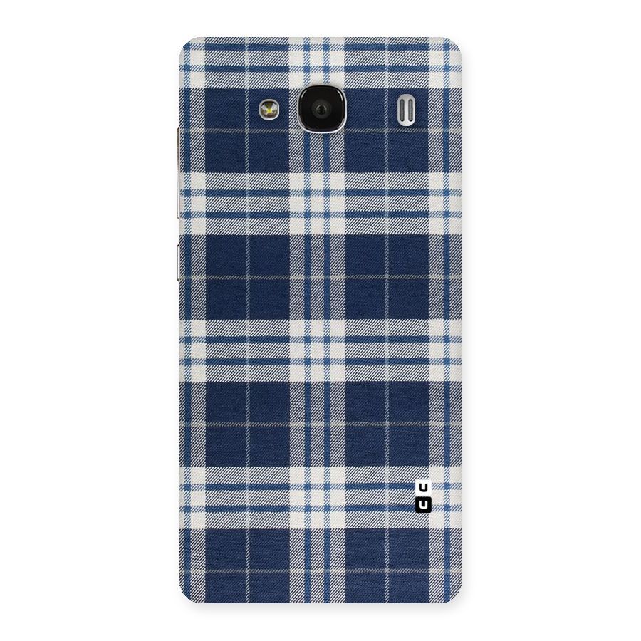 Blue White Check Back Case for Redmi 2 Prime