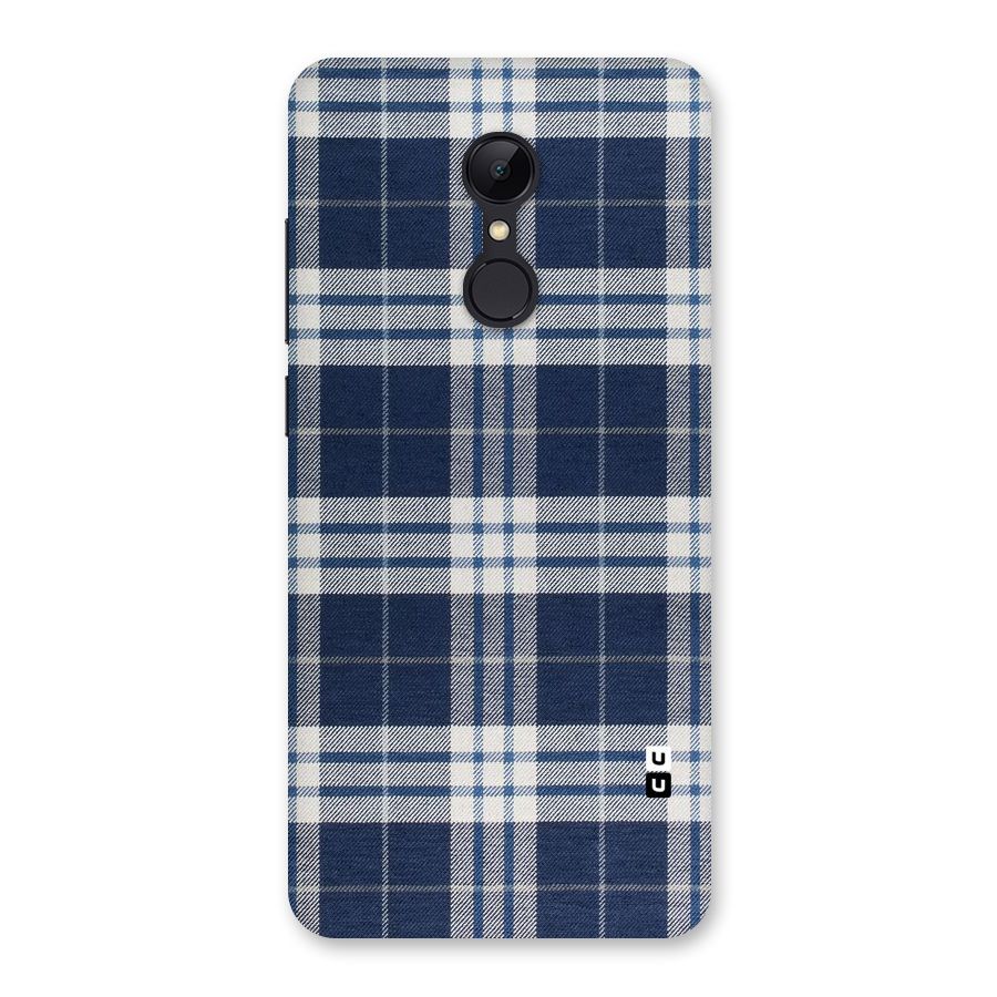 Blue White Check Back Case for Redmi 5