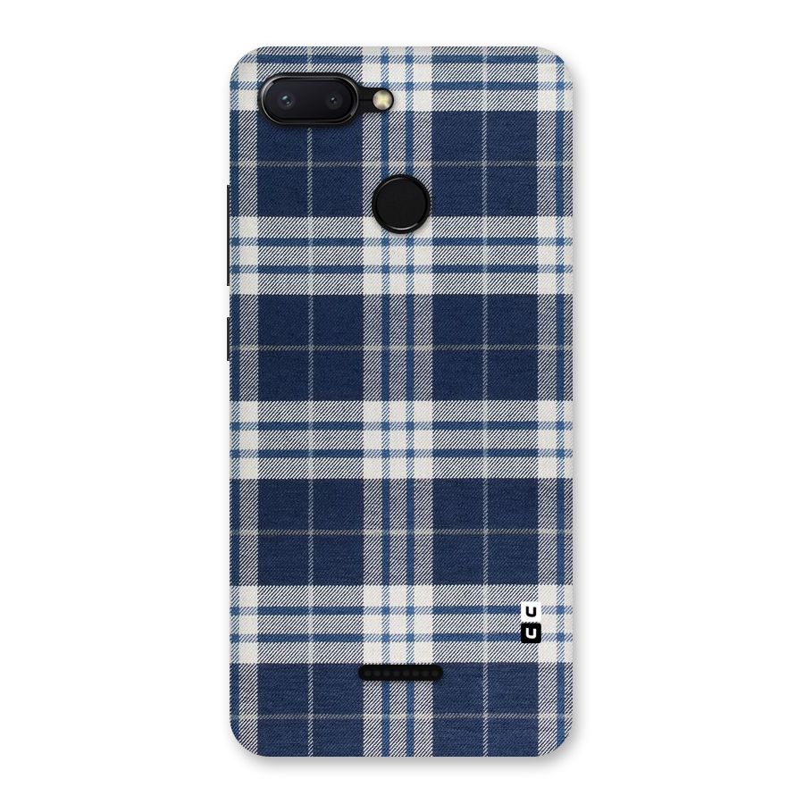 Blue White Check Back Case for Redmi 6