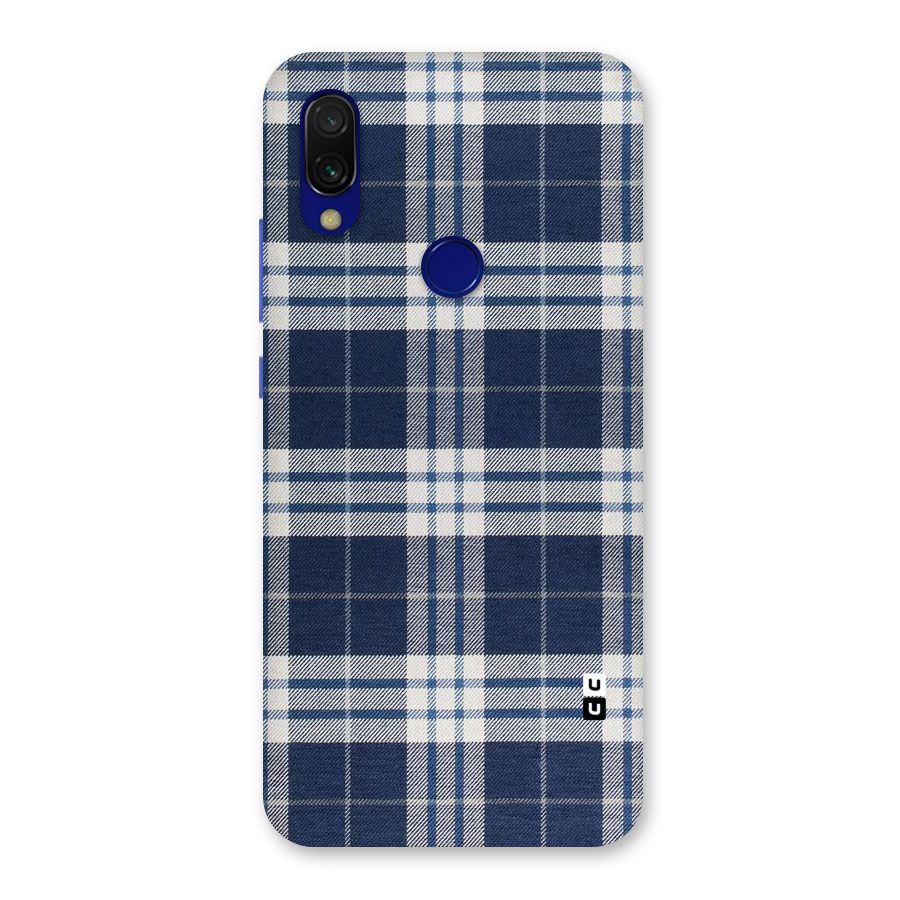 Blue White Check Back Case for Redmi 7
