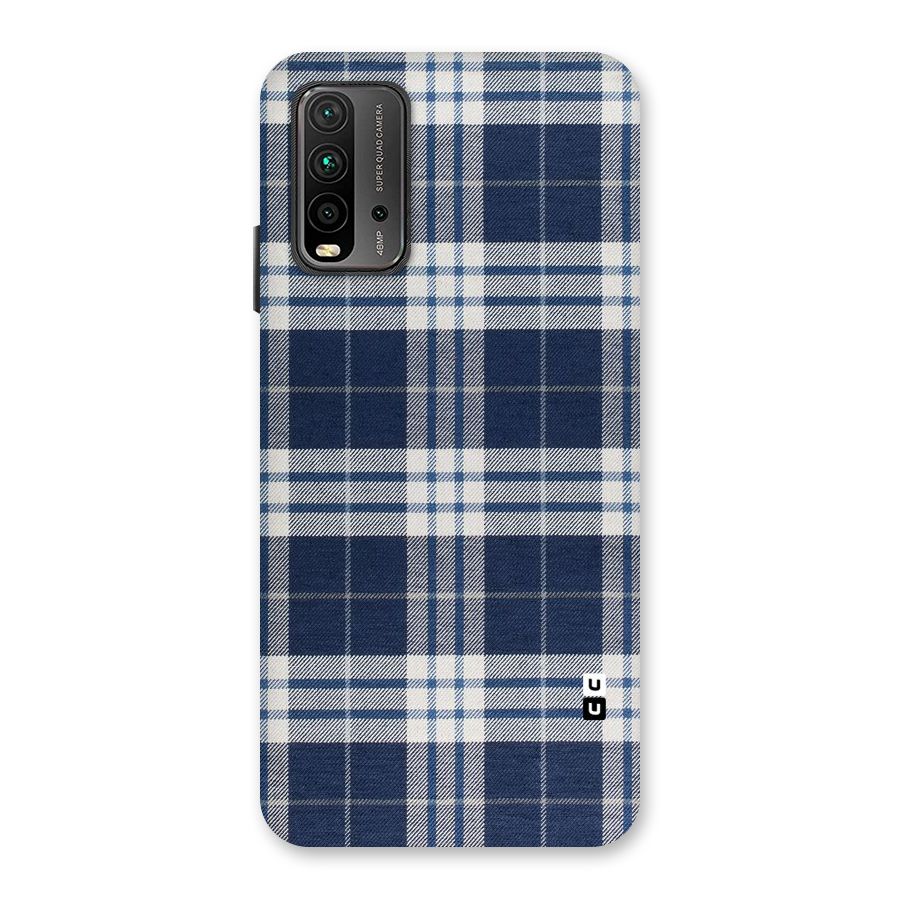 Blue White Check Back Case for Redmi 9 Power