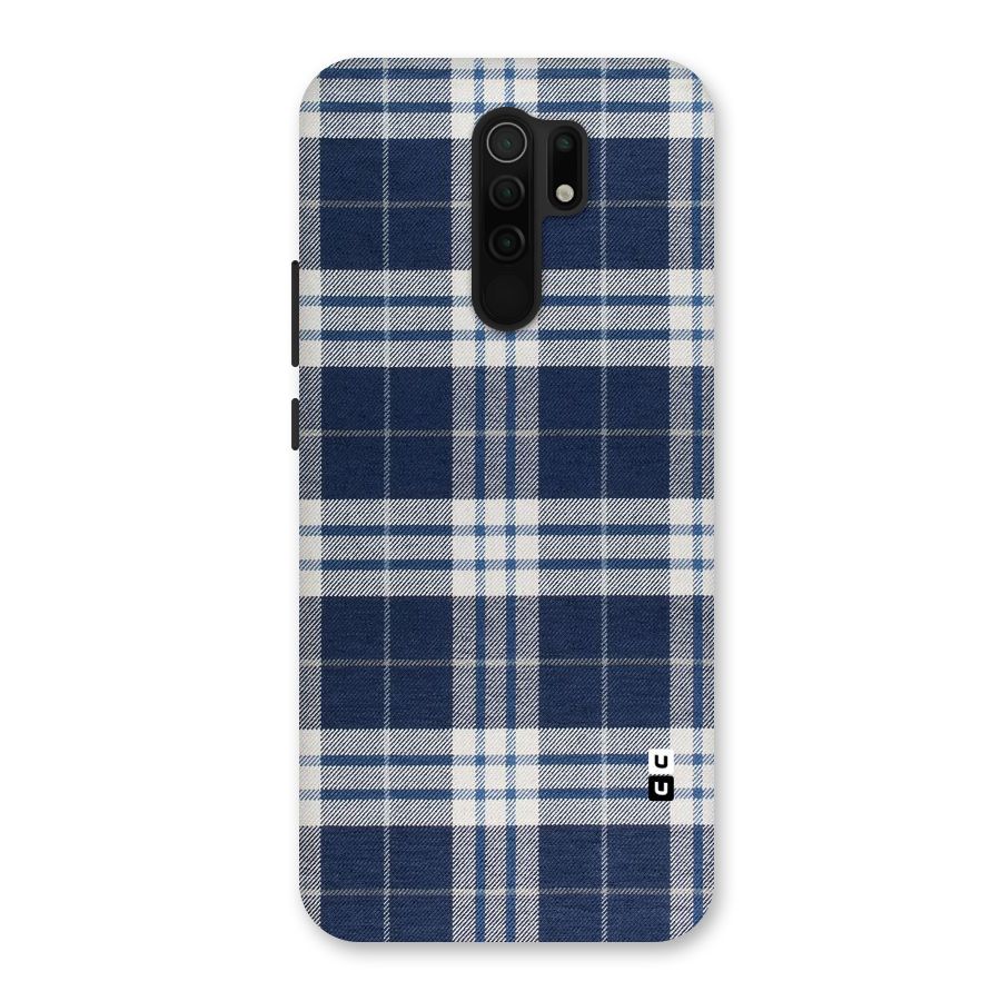 Blue White Check Back Case for Redmi 9 Prime