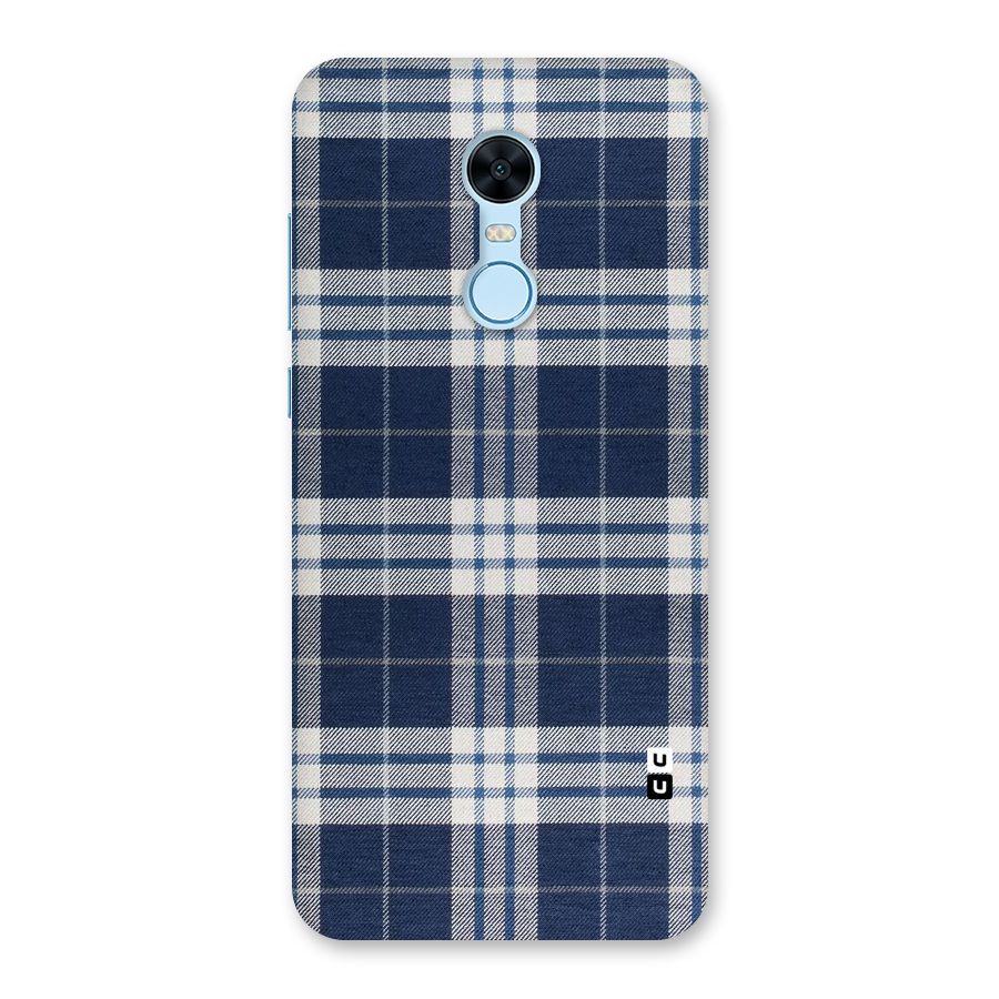 Blue White Check Back Case for Redmi Note 5