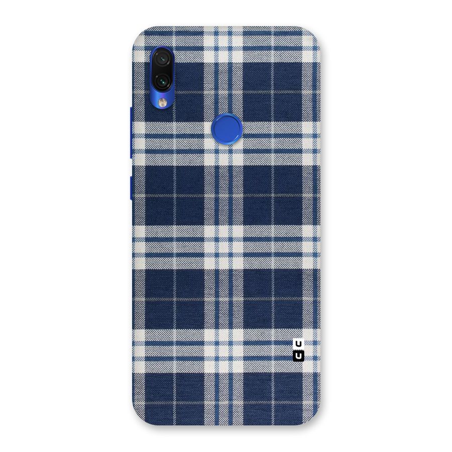 Blue White Check Back Case for Redmi Note 7S