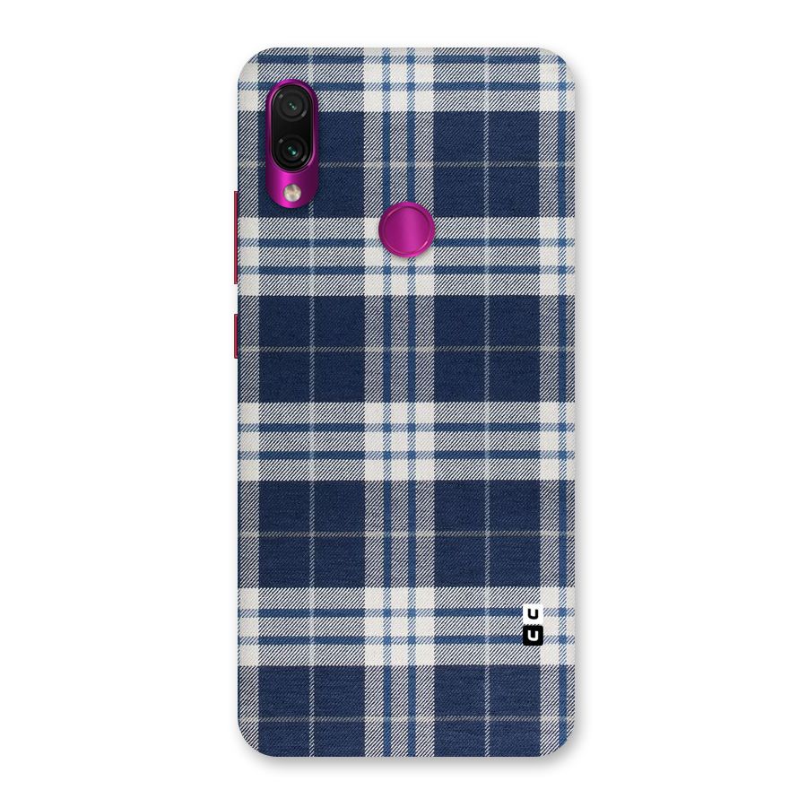 Blue White Check Back Case for Redmi Note 7 Pro